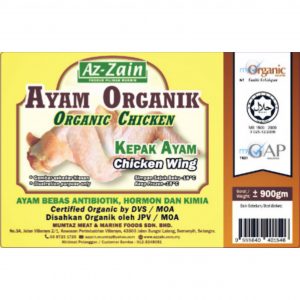 ayam organik azzain bahagian kepak ayam