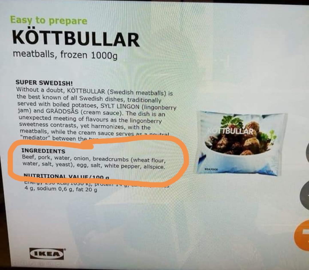 Bebola Daging Kottbullar Ikea