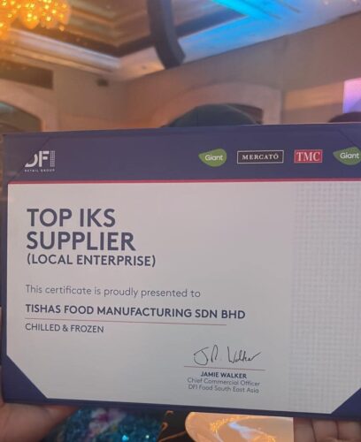 Ia Sebuah Sijil dan Penghargaan Yang Amat Membanggakan Team Tishas "Top IKS Supplier (Local Enterprise)" 2